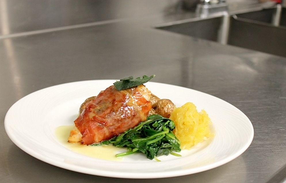 Chicken Saltimbocca with butter sauce served at the Residence in Kamloops